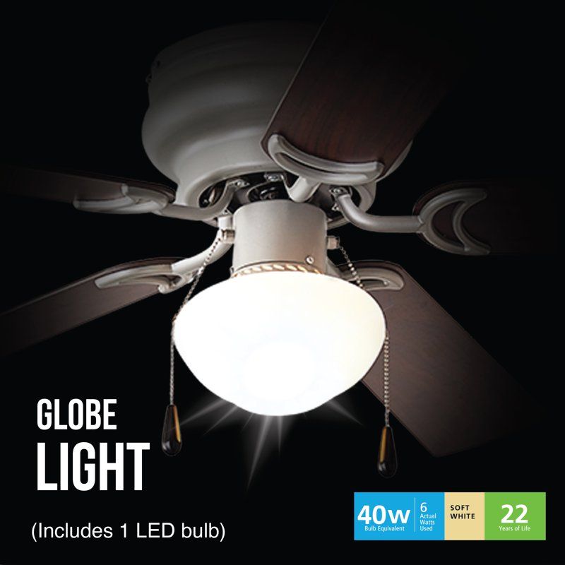 44 inch Hugger Indoor Ceiling Fan with Light Kit, Satin Nickel, 5
