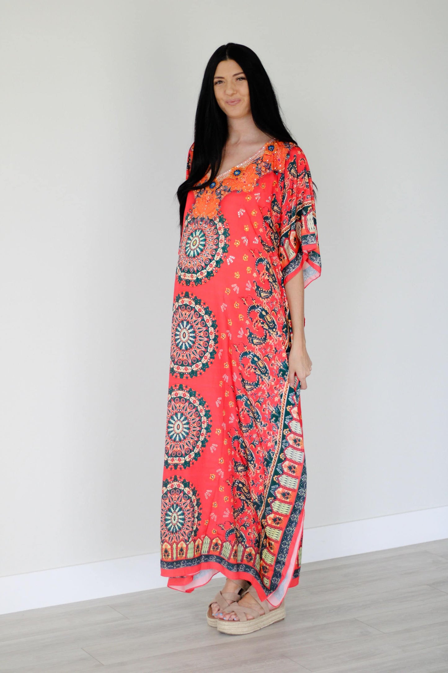 Women Summer Kaftan Maxi Dress