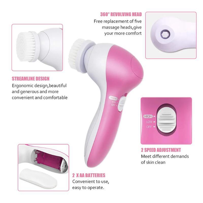 5-in-1 Facial Cleansing & Massage Brush Set