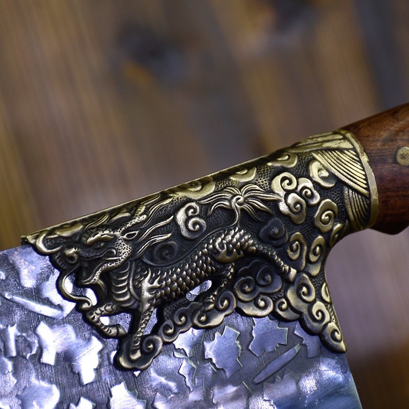 Hand-Forged Bone Chopping Kitchen Knife