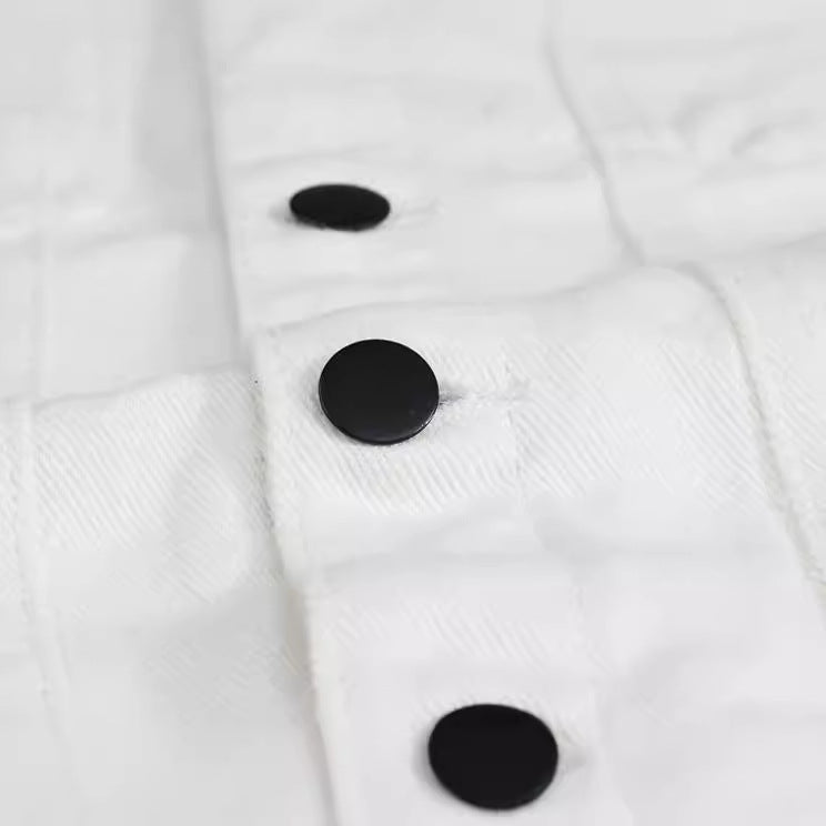 Men's White Denim Vest