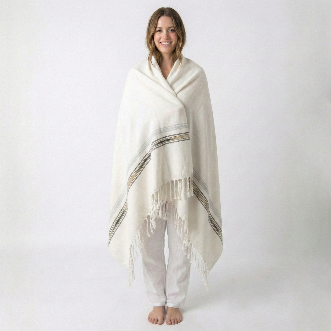Standard Long Unisex Shawl - Cotton Wool Blend