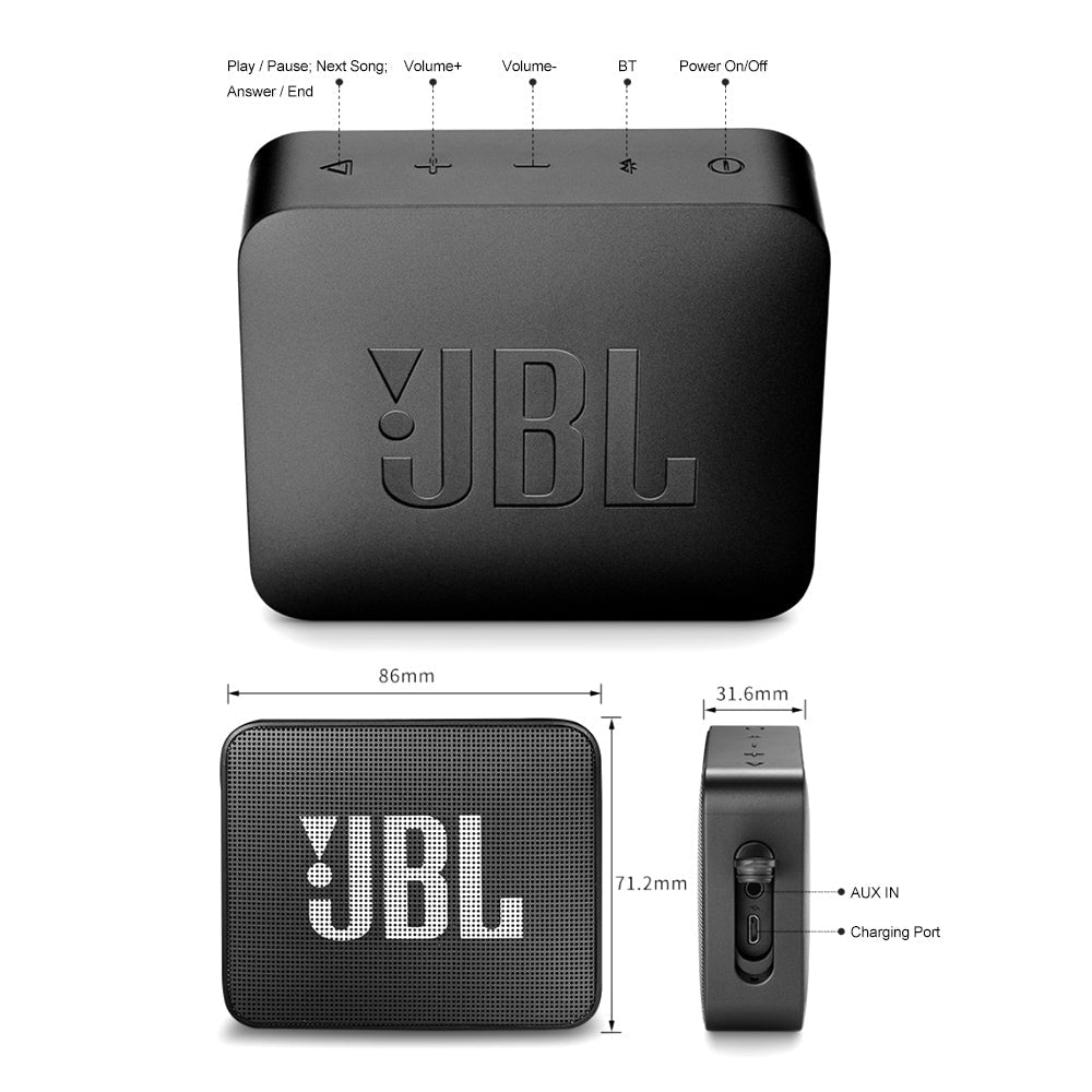 JBL GO 2 Waterproof Portable Bluetooth Speaker