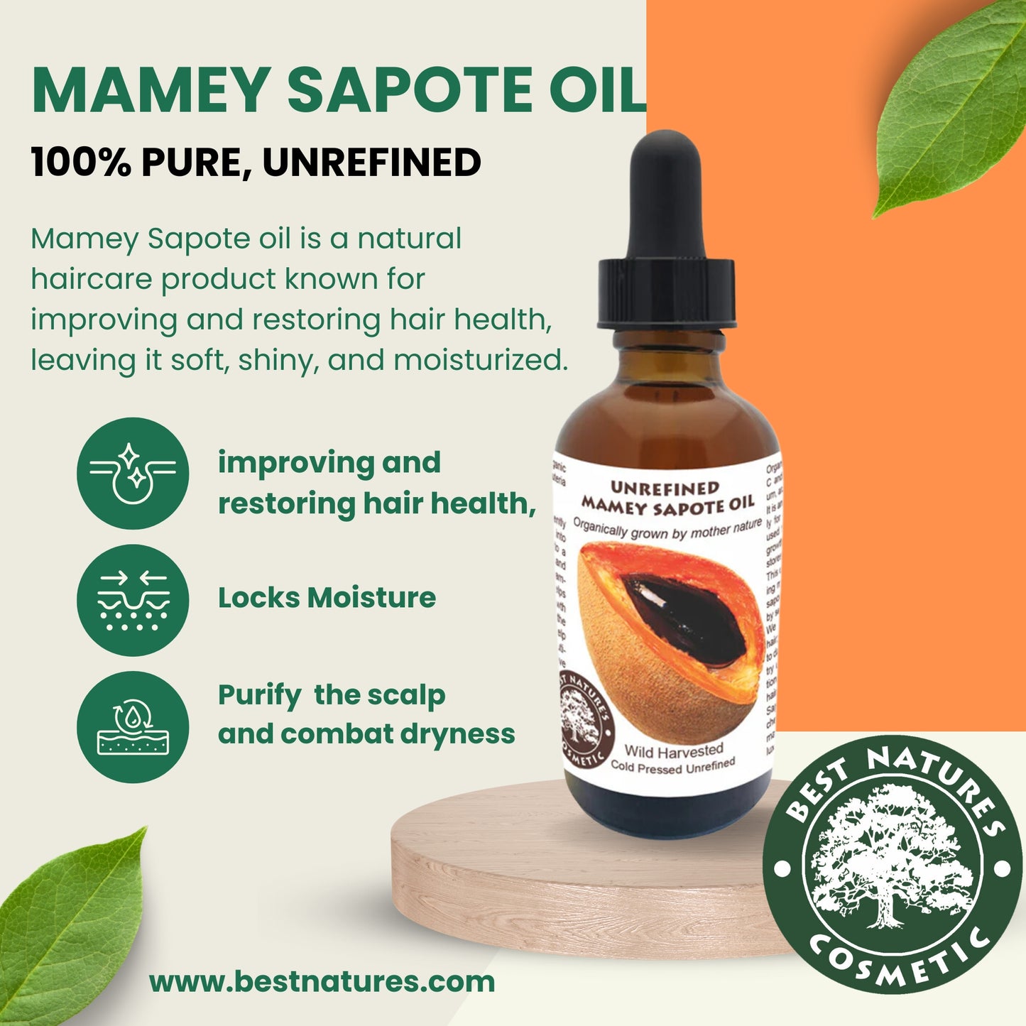 Organic Cold-Pressed Mamey Sapote Oil for Skin & Hair