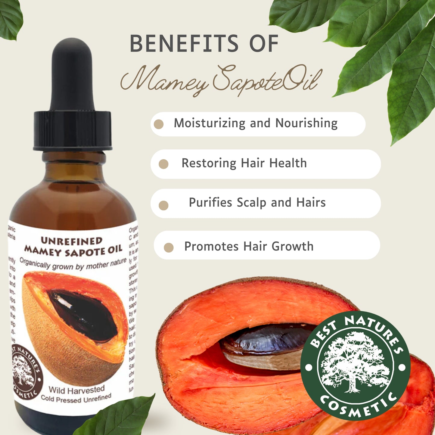Organic Cold-Pressed Mamey Sapote Oil for Skin & Hair