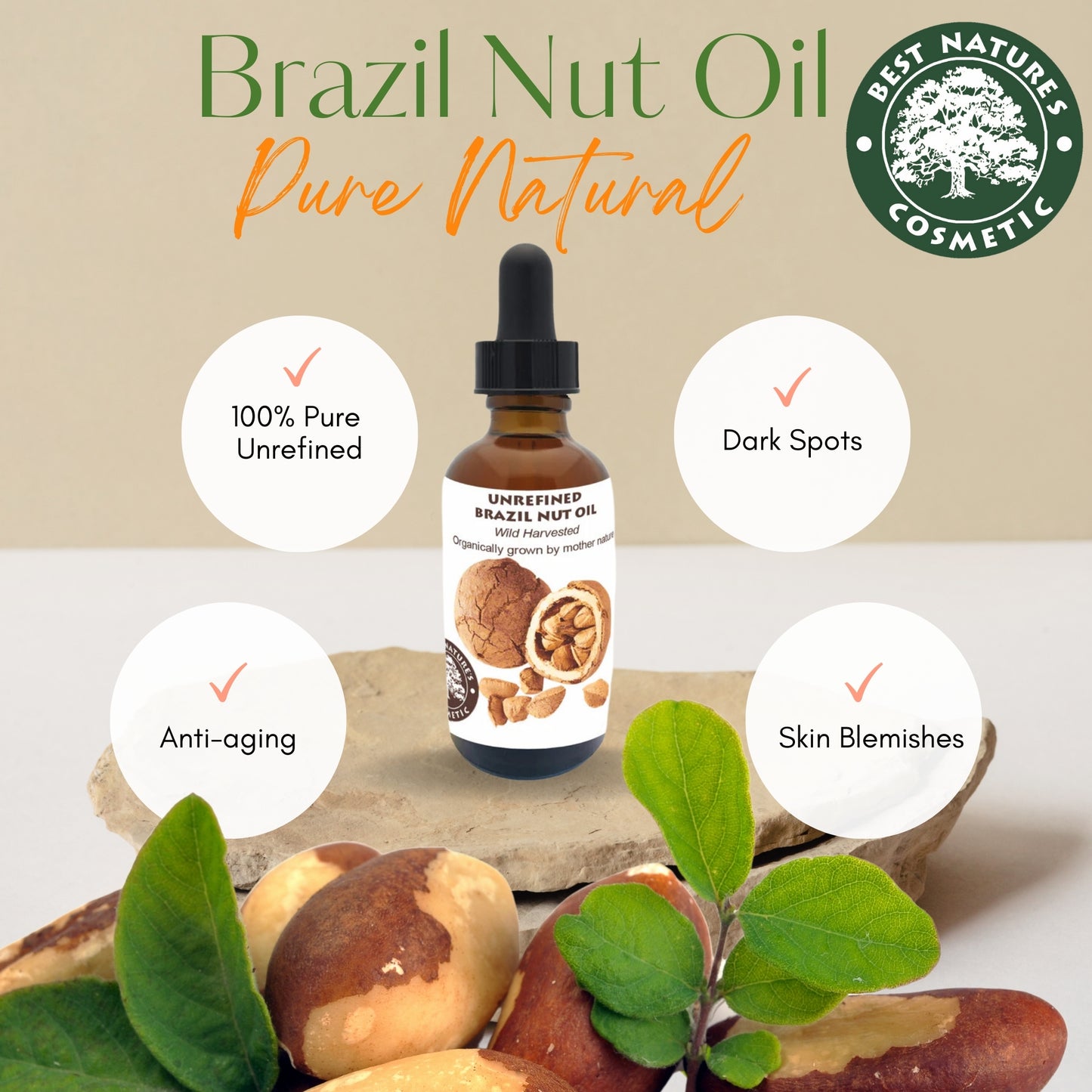Organic Cold-Pressed Brazil Nut Oil for Skin & Hair