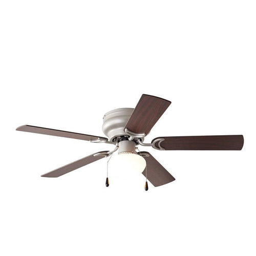 44 inch Hugger Indoor Ceiling Fan with Light Kit, Satin Nickel, 5