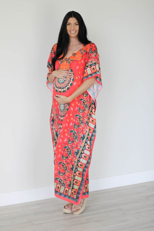 Women Summer Kaftan Maxi Dress