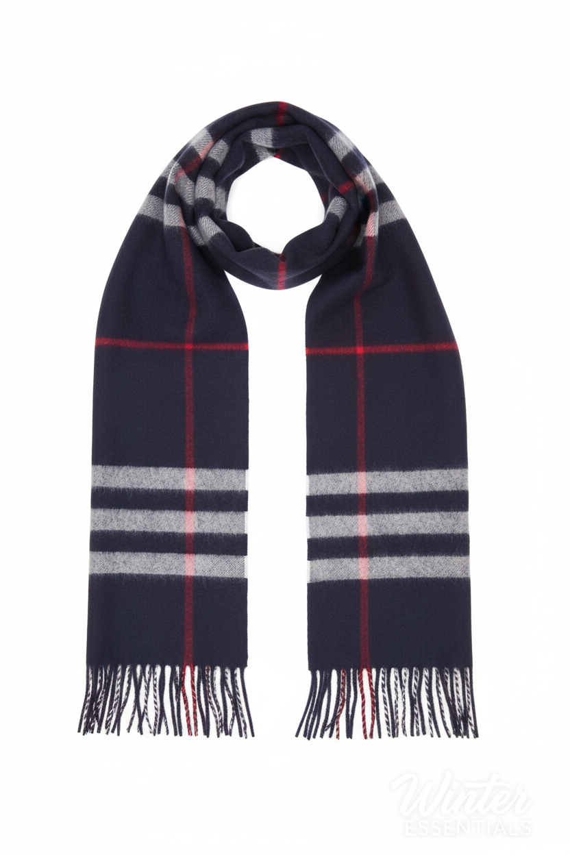 Blue Plaid Scarf Ultra Plush Pashmina