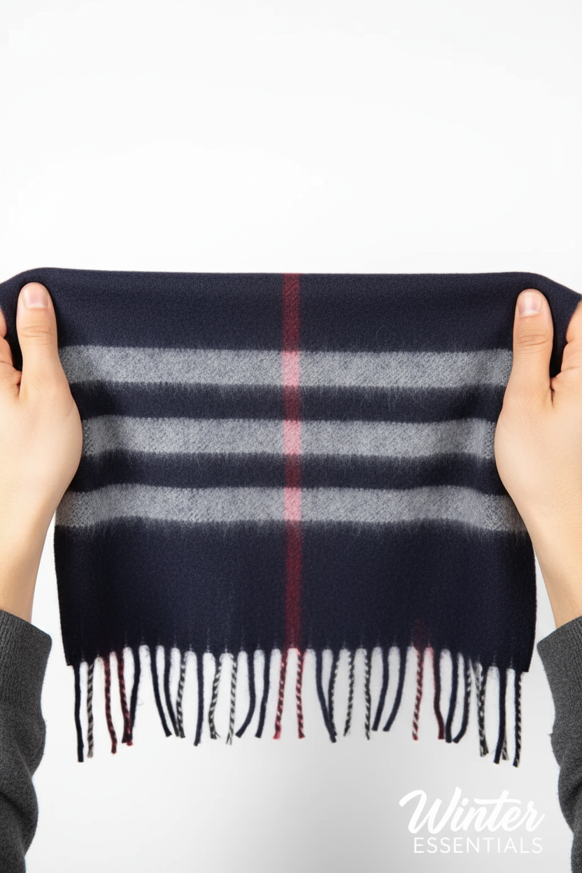 Blue Plaid Scarf Ultra Plush Pashmina