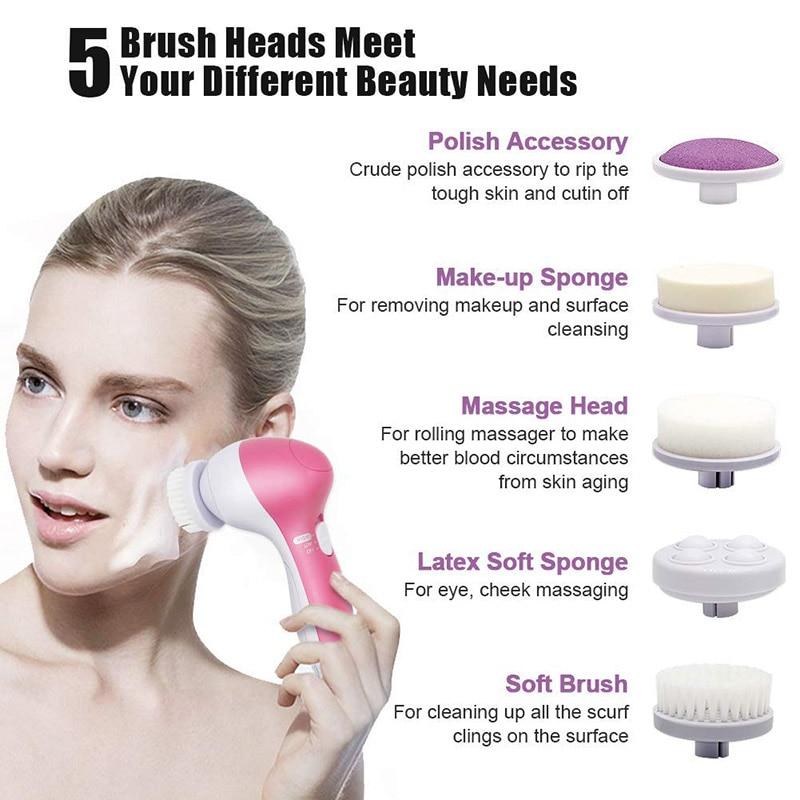 5-in-1 Facial Cleansing & Massage Brush Set