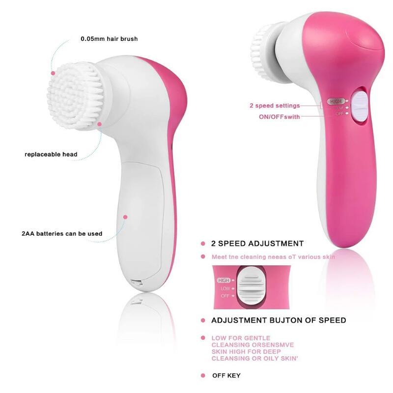 5-in-1 Facial Cleansing & Massage Brush Set